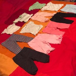 Onesies (0-3m) and pants (3m) for baby!